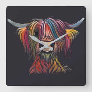 Scottish Hairy Highland Cow ' OLIVER ' Wall Clock