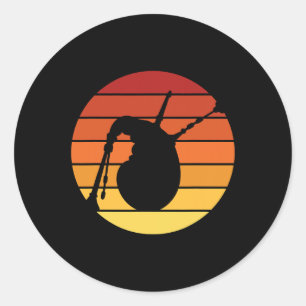 Scottish highland bagpipe music scotland kilt desi classic round sticker