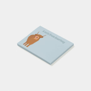 Scottish Highland Cattle Cow Graphic Personalised Post-it Notes