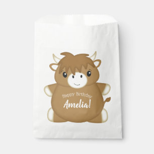 Scottish Highland Coo Cow Birthday Party Favour Bag