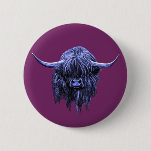 Scottish Highland Cow 6 Cm Round Badge
