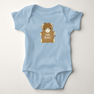 Scottish Highland Cow Baby Shower Blue Bodysuit