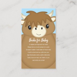 Scottish Highland Cow Baby Shower Blue Enclosure Card