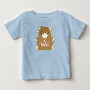 Scottish Highland Cow Baby Shower Blue T-Shirt