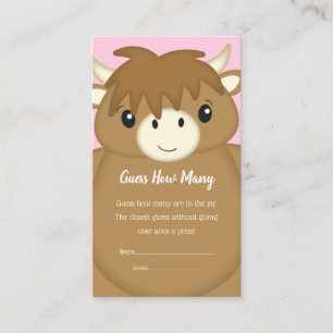 Scottish Highland Cow Baby Shower Pink Enclosure Card