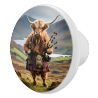 Scottish Highland Cow Bagpipe Player,