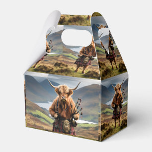 Scottish Highland Cow Bagpiper,  Favour Box