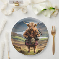 Scottish Highland Cow Bagpiper,