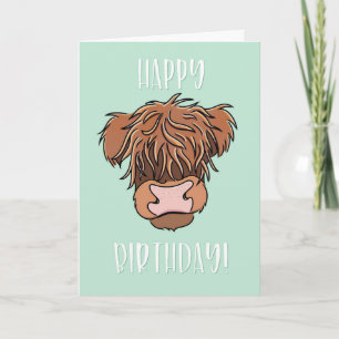 Scottish Highland Cow, Birthday Money Holder Card