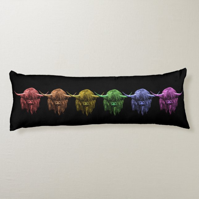 Scottish Highland Cow Body Cushion (Back)