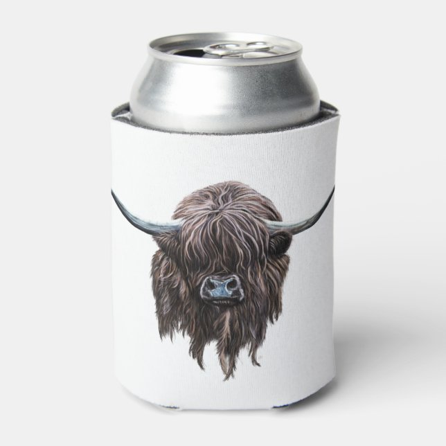 Scottish Highland Cow Can Cooler (Can Front)