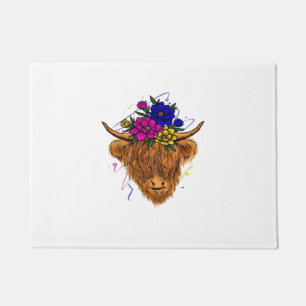 Scottish Highland Cow Cattle Cow Whisperer Farming Doormat
