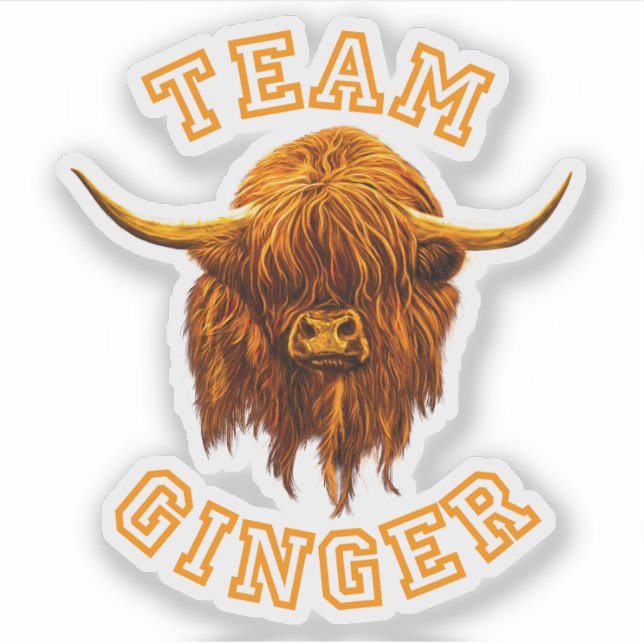 Scottish Highland Cow Celebrates Team Ginger (Front)
