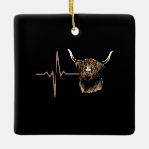 Scottish Highland Cow Ceramic Ornament