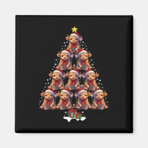 Scottish Highland Cow Christmas Tree Lights Xmas C Magnet