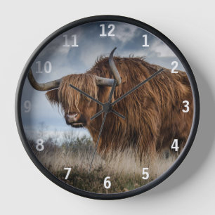 Scottish Highland Cow Clock