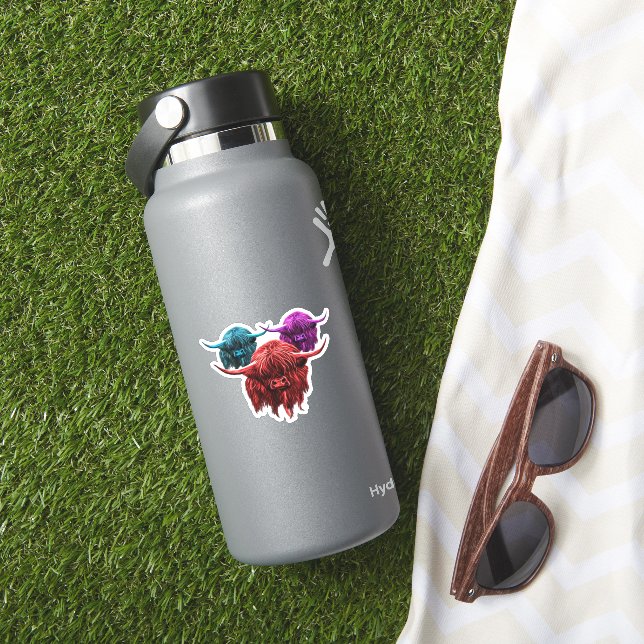 Scottish Highland Cow Colourful Herd Classic T-Shi (HydroFlask Insitu)