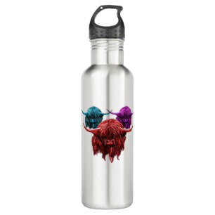 Scottish Highland Cow Colourful Herd Classic T-Shi 710 Ml Water Bottle