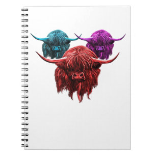 Scottish Highland Cow Colourful Herd Classic T-Shi Notebook