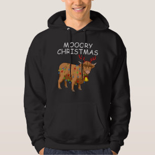 Scottish Highland Cow Gifts Women Moory Christmas Hoodie