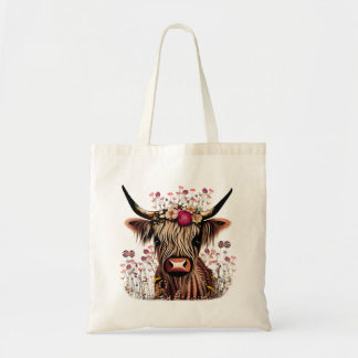 Scottish Highland Cow Grocery Tote | Template Bag
