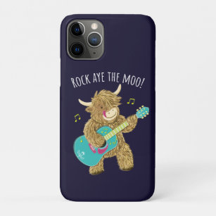 Scottish Highland Cow Guitarist Rock Aye The Moo!  Case-Mate iPhone Case
