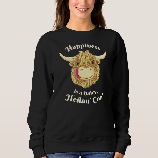 Scottish Highland Cow Happiness Sweatshirt (Front)