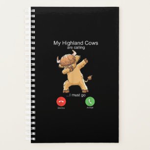 Scottish Highland Cow is Calling Planner