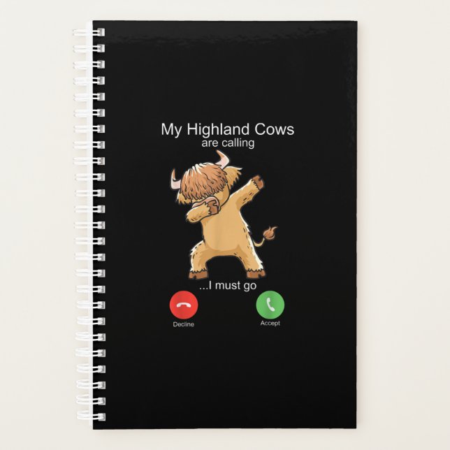 Scottish Highland Cow is Calling Planner (Front)