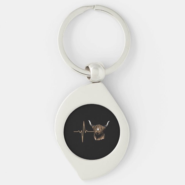 Scottish Highland Cow Key Ring (Front)