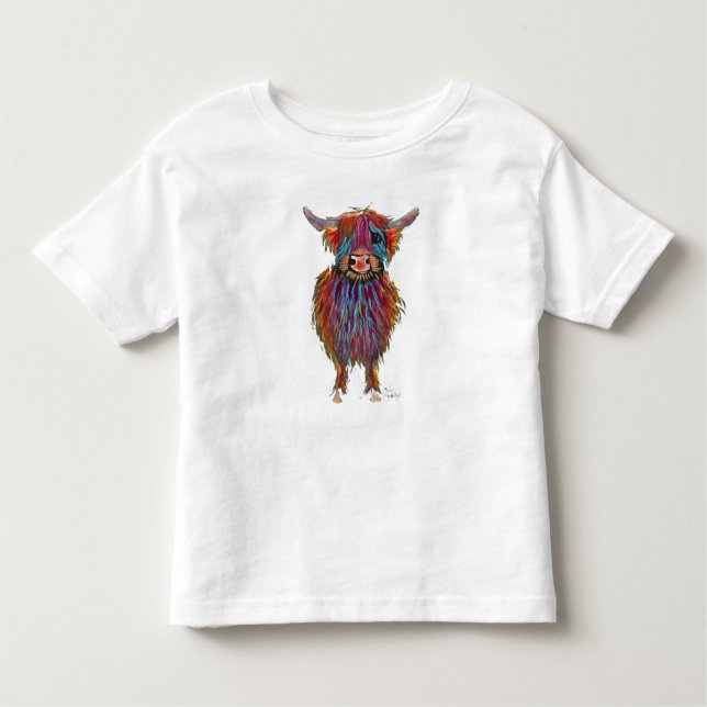 Scottish Highland Cow ' MacDOUGHNUT ' by Shirley M Toddler T-Shirt (Front)