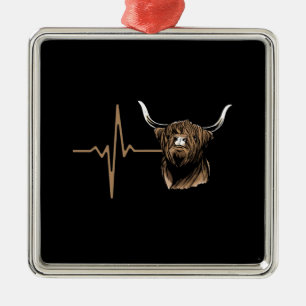 Scottish Highland Cow Metal Ornament