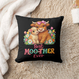 Scottish Highland Cow Mum Happy Mother's Day  Cushion