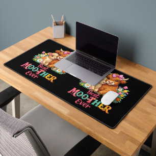 Scottish Highland Cow Mum Happy Mother's Day Desk Mat