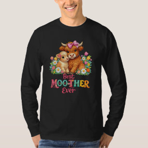Scottish Highland Cow Mum Happy Mother's Day  T-Shirt