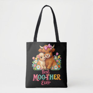 Scottish Highland Cow Mum Happy Mother's Day Tote Bag