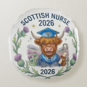 Scottish Highland Cow Nurse Graduation pillow 