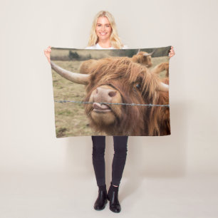 Scottish Highland cow photograph blanket