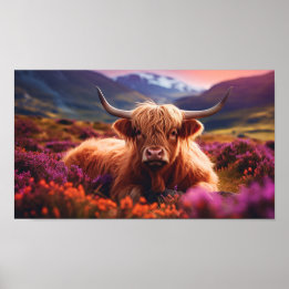 Scottish Highland Cow Poster