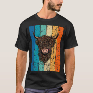 Scottish Highland Cow Retro 2 T-Shirt