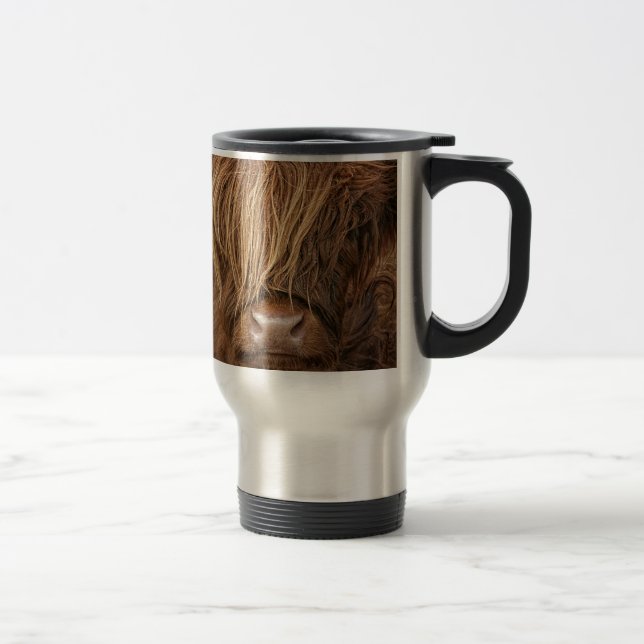 Scottish Highland Cow - Scotland Travel Mug (Right)