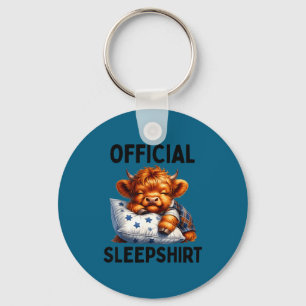 Scottish highland cow sleepshirt pyjamas nightgown key ring