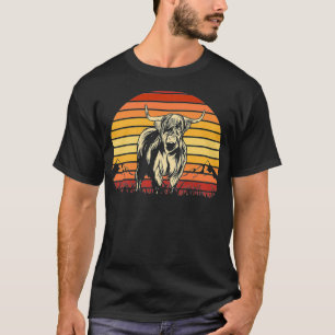 Scottish Highland Cow Spirit Animal Retro Premium  T-Shirt