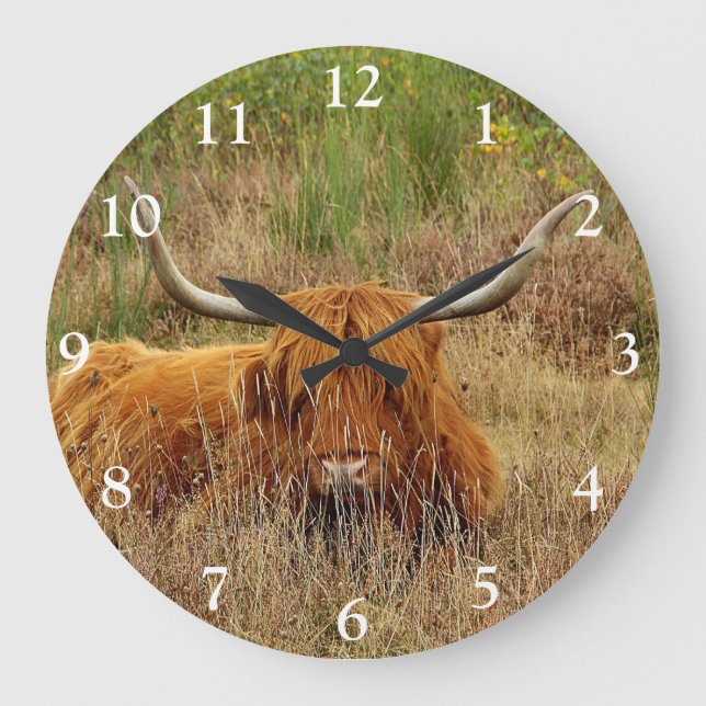 Scottish Highland Cow Square Wall Clock (Front)
