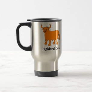 Scottish Highland Cow steel travel mug