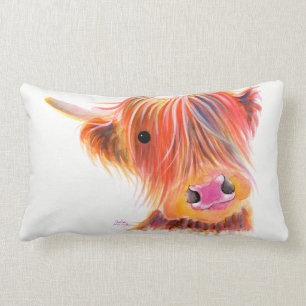 Scottish Highland Cow ' SWEET SATSUMA ' by Shirley Lumbar Cushion