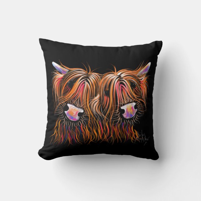 SCoTTiSH HigHLaND CoW ' THe LoVeLieS ' by SHiRLeY Cushion (Front)