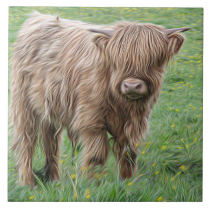 Scottish Highland cow Tile