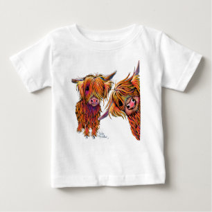 Scottish Highland Cows ‘ LoLLY & PoP ‘ Baby T-Shirt