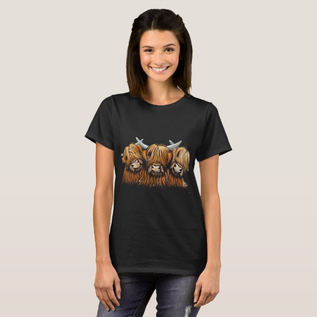Scottish Highland Cows 'THE YOUNG ONES' T-Shirt (Front Full)